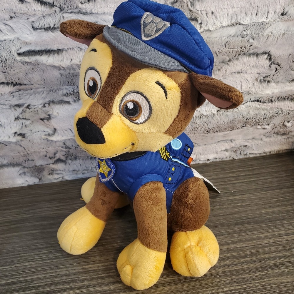 Nickelodeon Paw Patrol Chase Police Dog 11" Plush Stuffed Animal 2017 SpinMaster